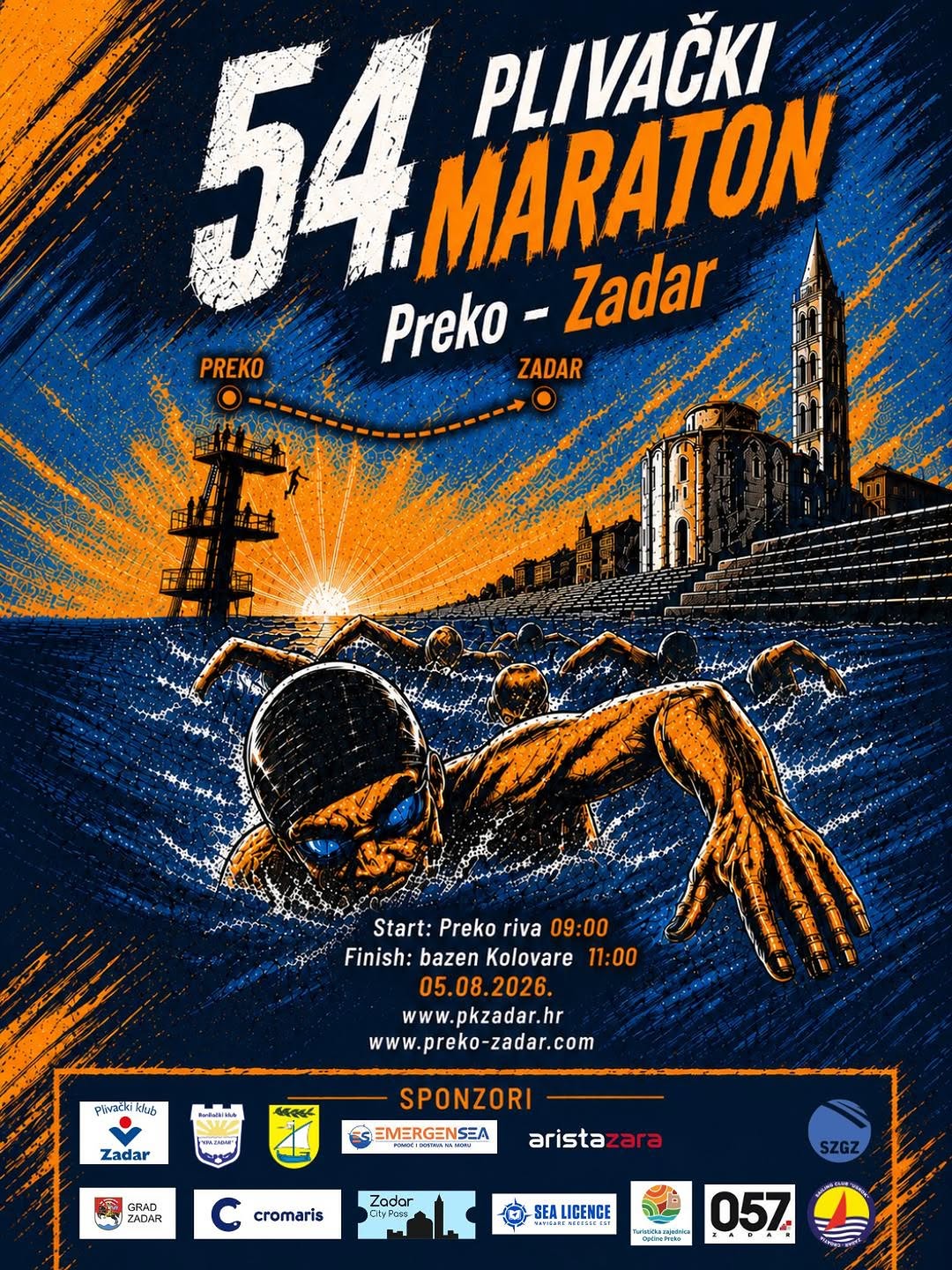 Plivački maraton Preko - Zadar