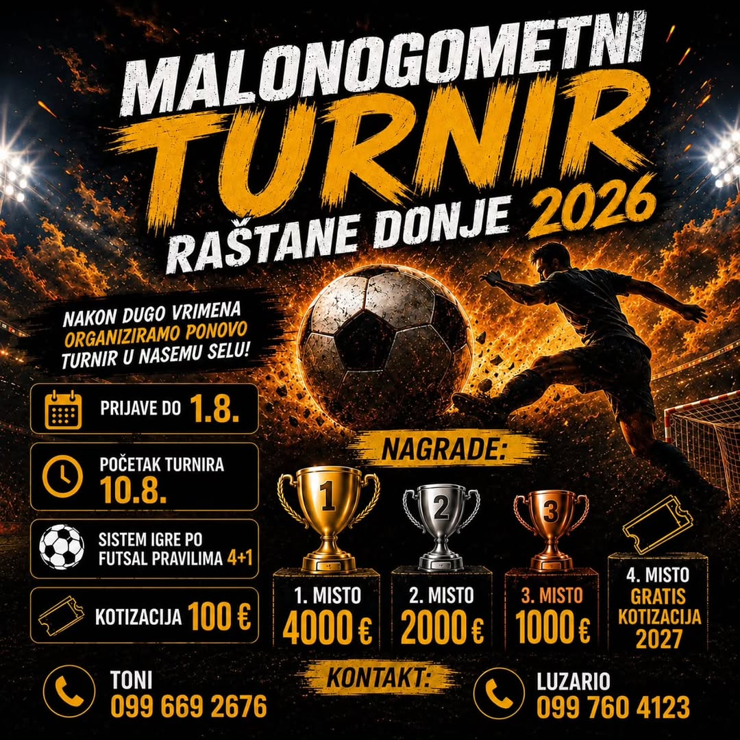 Malonogometni turnir Raštane Donje 2026